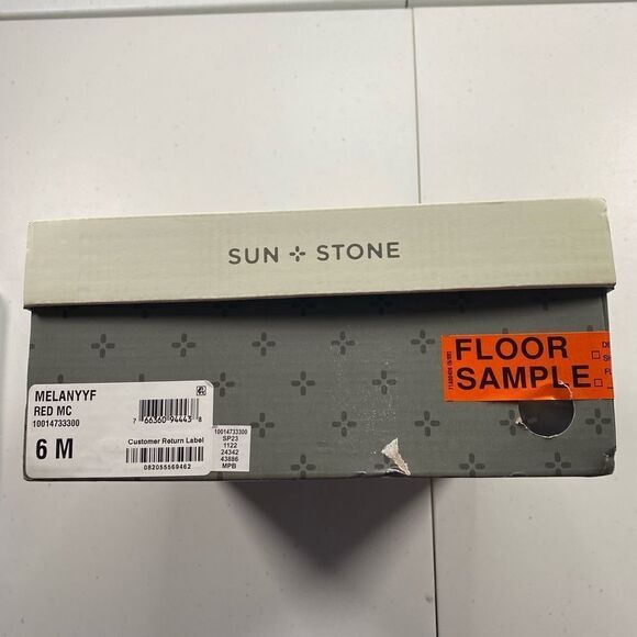 NIB Sun + Stone Women’s Red Cork Slip On Strappy Platform Sandal Open Toe Size 6 - Picture 4 of 8